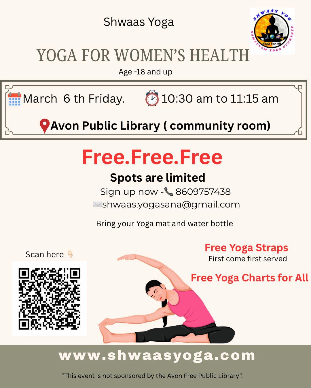 YOGA FOR WOMEN'S HEALTH - March 6th at Avon Public Library